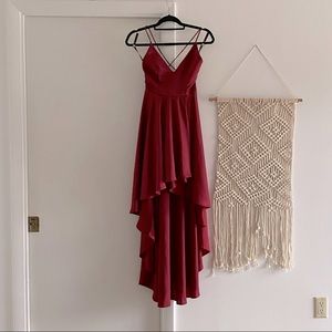 Shein tie cross back high low dress size small